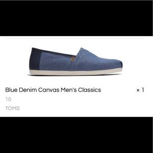 TOMS blue denim canvas men’s classics